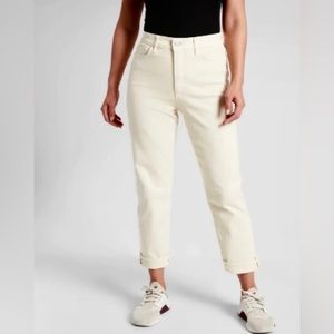 ATHLETA Size 12 Tall Sculptek Flex Straight Ankle Jeans in Bone White